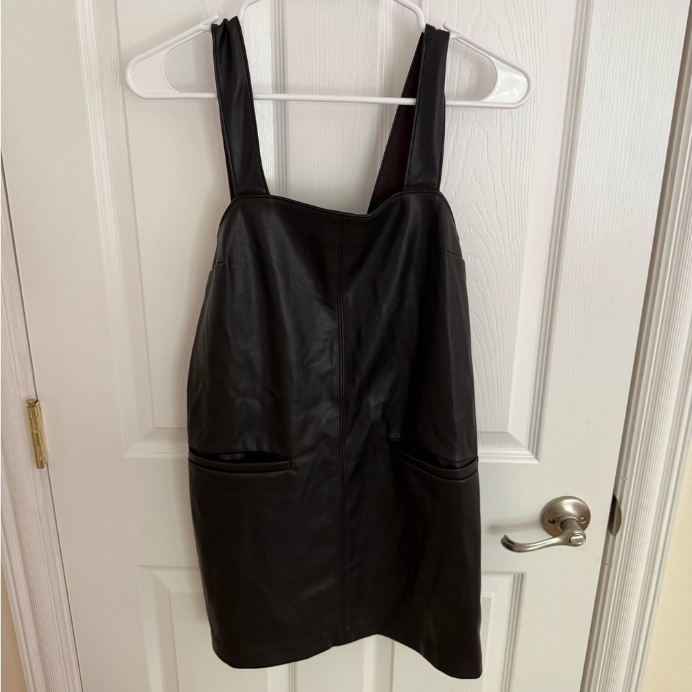 Elegant Black Leather A&F Dress